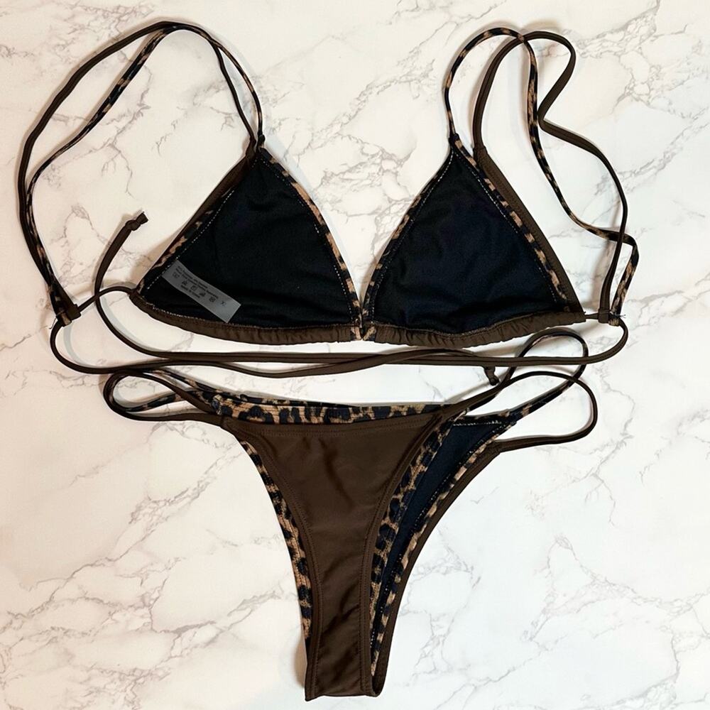 Boutique Double Layered Animal Print Bikini Top XL & Bottom L $99 - Picture 14 of 15